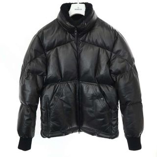 モンクレール(MONCLER)のMONCLER モンクレール 23AW AISNE JACKET レザーパデッドジャケット I20911A0008750118 ブラック 3(ダウンジャケット)