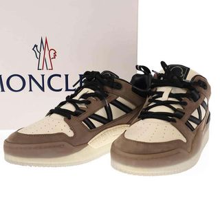 MONCLER モンクレール PIVOT LOW ヌバックレザーロートップスニーカー 4M00120 ブラウン 44