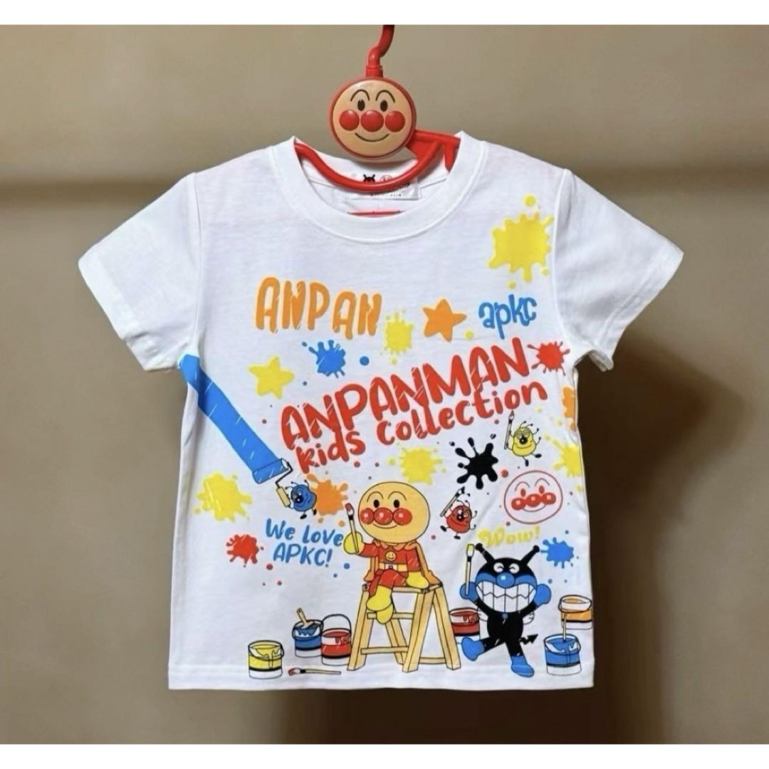 【新品】アンパンマン　バイキンマン　子供Tシャツ　半袖　90 お絵描き キッズ/ベビー/マタニティのキッズ服男の子用(90cm~)(Tシャツ/カットソー)の商品写真