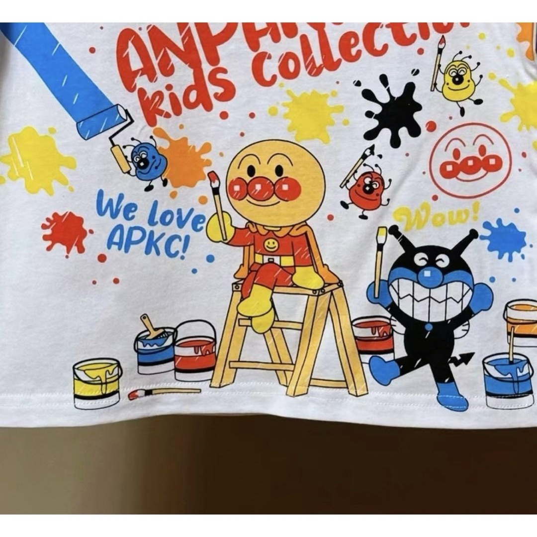 【新品】アンパンマン　バイキンマン　子供Tシャツ　半袖　100 お絵描き キッズ/ベビー/マタニティのキッズ服男の子用(90cm~)(Tシャツ/カットソー)の商品写真