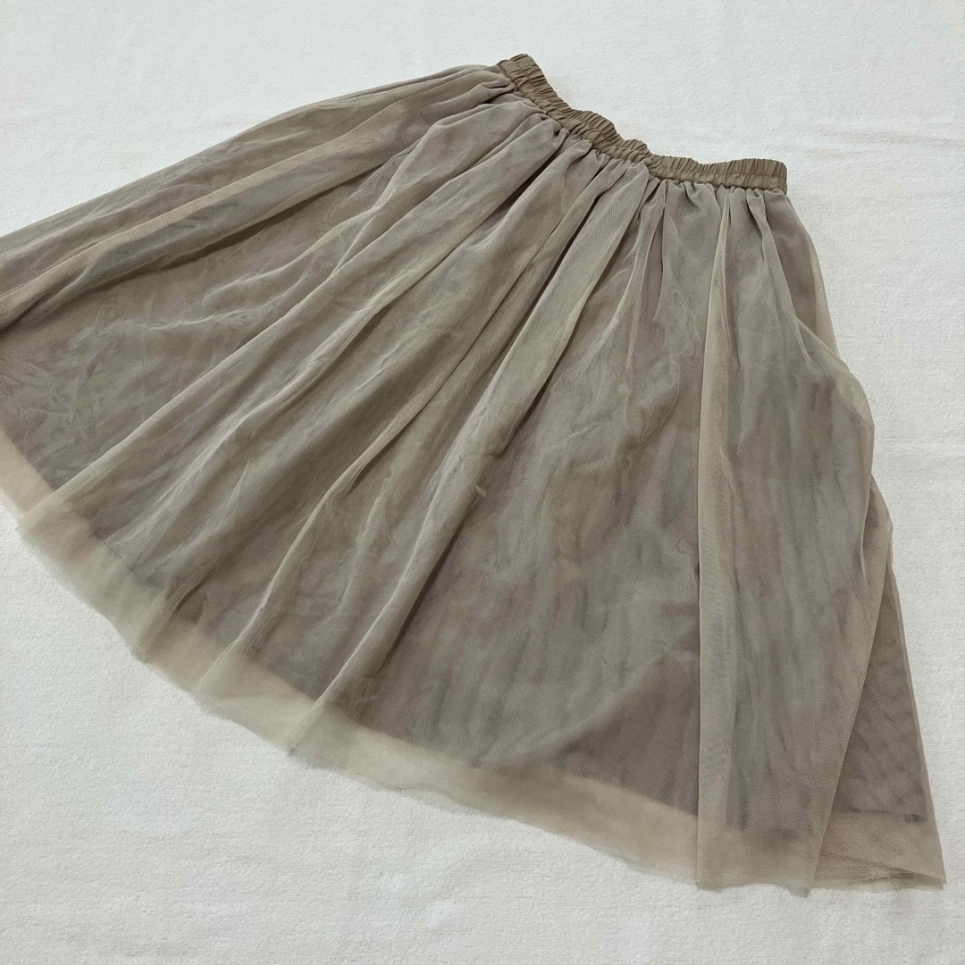 chocol raffine robe(ショコラフィネローブ)のショコラフィネローブ レディース　チュールスカート　ひざ丈　フリーサイズベージュ レディースのスカート(ひざ丈スカート)の商品写真