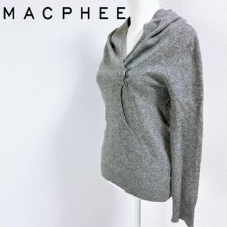 MACPHEE - ■MACPHEE マカフィー フード風ニットソー カットソー グレー