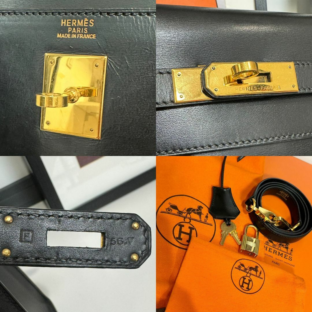 Hermes(エルメス)のHERMES エルメス ケリー32 ボックスカーフ ブラック 新型金具 レディースのバッグ(ハンドバッグ)の商品写真