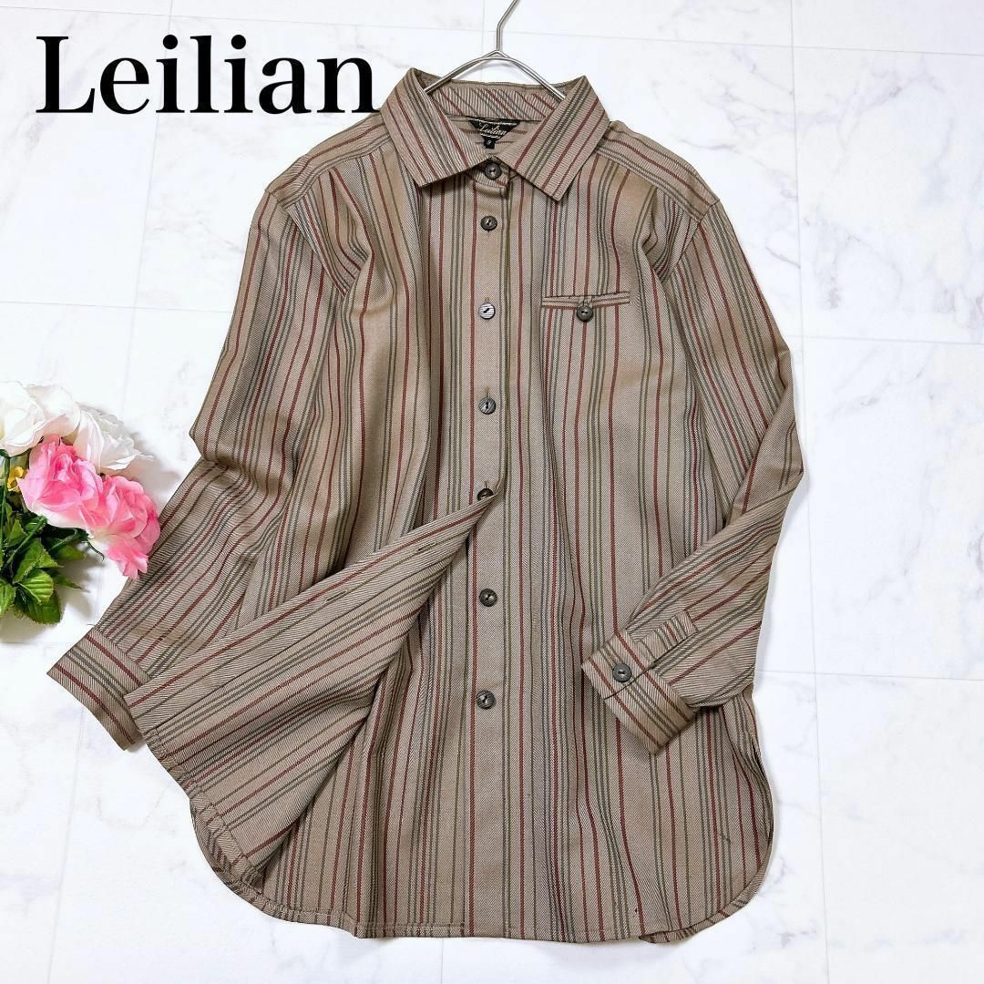 leilian(レリアン)の■Leilian レリアン ウール100％ ブラウス ストライプ 9 レディースのトップス(その他)の商品写真