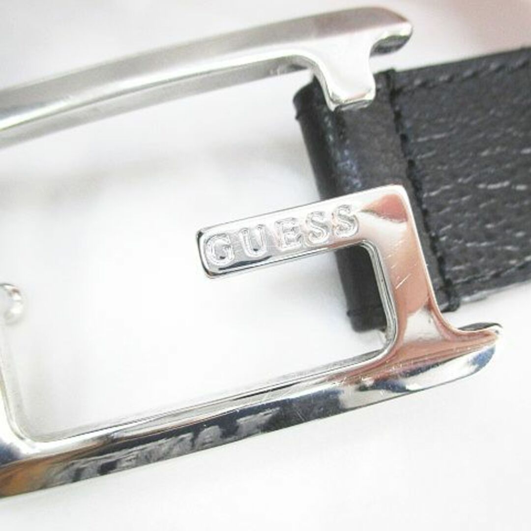 GUESS(ゲス)のゲス ベルト 牛革 レザー L 黒系 ブラック イタリア製 バックル トップ式  メンズのファッション小物(ベルト)の商品写真