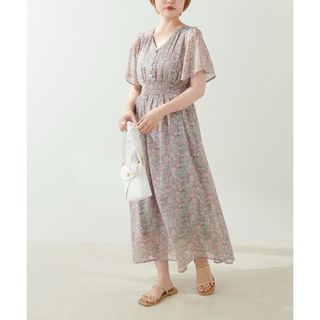 natural couture - natural coutureナチュラルクチュールフレアスリーブお上品ワンピース