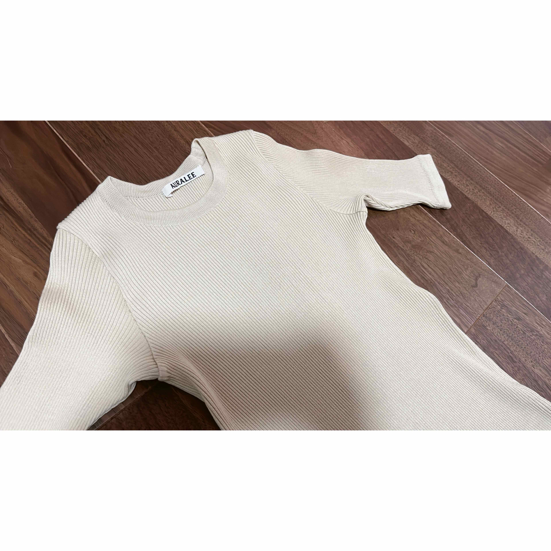 AURALEE(オーラリー)のAURALEE GIZA HIGH GAUGE RIB KNIT TEE レディースのトップス(Tシャツ(半袖/袖なし))の商品写真