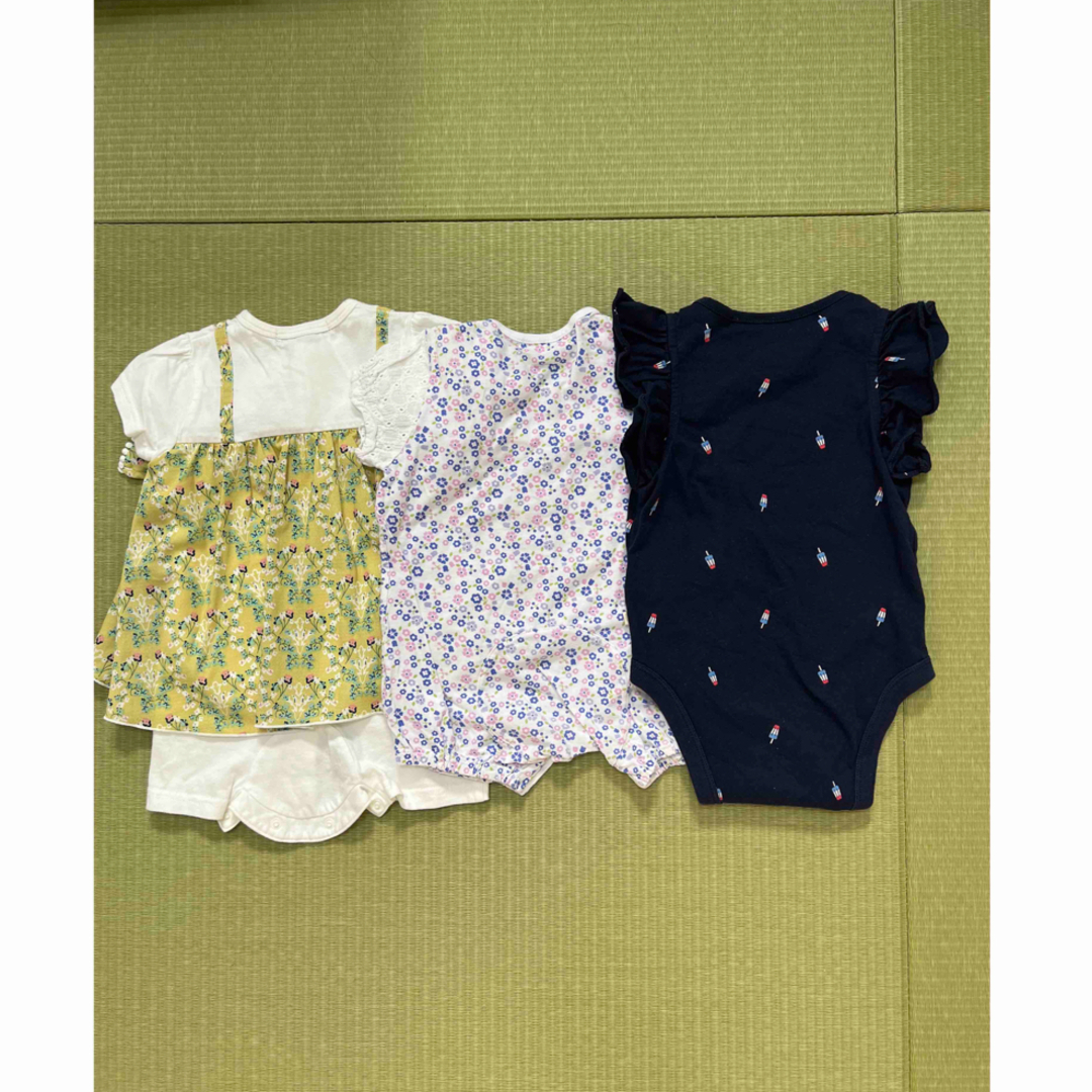 GAP Kids(ギャップキッズ)のまとめ売り　ロンパース3枚セット　80 女の子 キッズ/ベビー/マタニティのベビー服(~85cm)(ロンパース)の商品写真