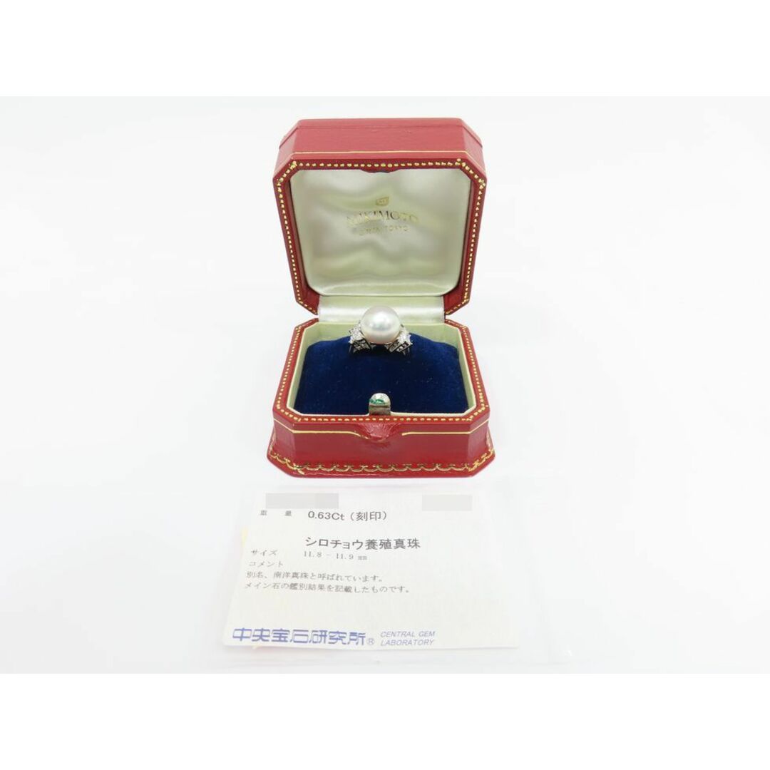 MIKIMOTO(ミキモト)のミキモト Pt950 白蝶真珠11.9mm ダイヤモンド0.63ct  リング #7 【池袋店】【中古】 レディースのアクセサリー(リング(指輪))の商品写真