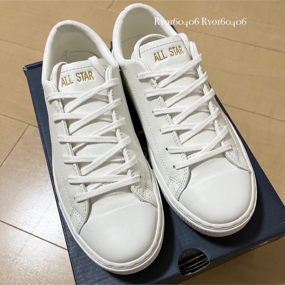 CONVERSE(コンバース)の1回時短⭐️15400円／コンバース レザー スニーカー／5／23.5／ホワイト レディースの靴/シューズ(スニーカー)の商品写真