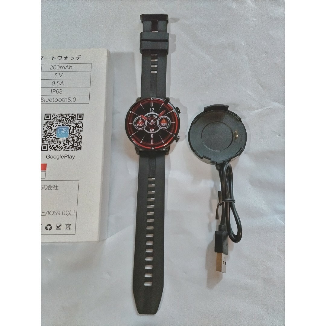 SMART R NY18 ブラック NY18-BK　スマートウォッチ　腕時計 メンズの時計(腕時計(デジタル))の商品写真
