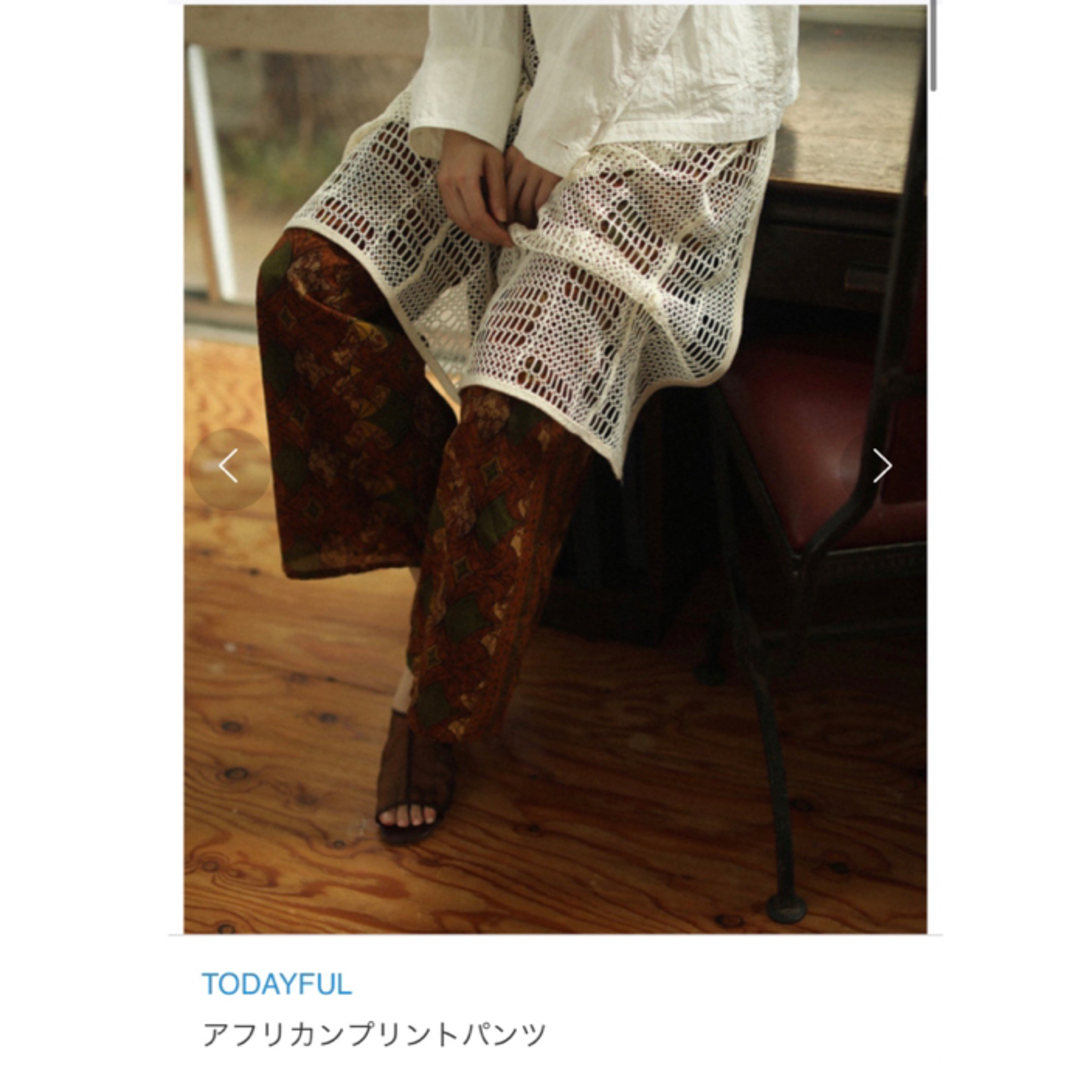 TODAYFUL(トゥデイフル)のトゥデイフル　アフリカンプリントパンツ　ラフ　コットンパンツ レディースのパンツ(カジュアルパンツ)の商品写真