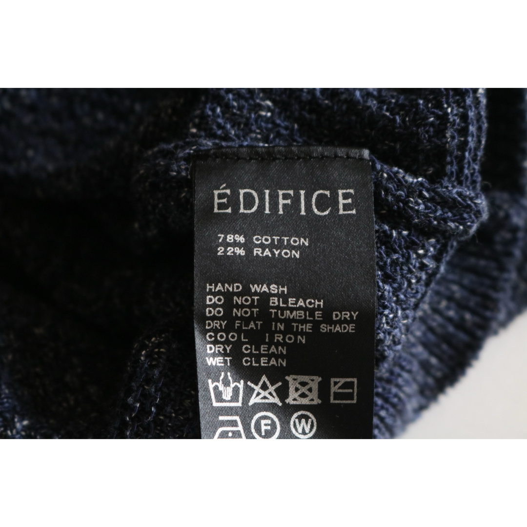 EDIFICE(エディフィス)の【EDIFICE】美品　七分袖ニット　サマーニット　紺　M★ メンズのトップス(ニット/セーター)の商品写真