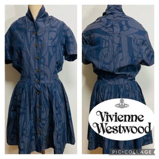 ヴィヴィアンウエストウッド(Vivienne Westwood)の【送料無料】ヴィヴィアンウエストウッド 変形 ワンピース◎総柄(ひざ丈ワンピース)