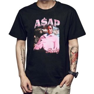 ASAP ROCKY Tシャツ　半袖　黒　ブラック　エイサップロッキー　プリント(Tシャツ/カットソー(半袖/袖なし))