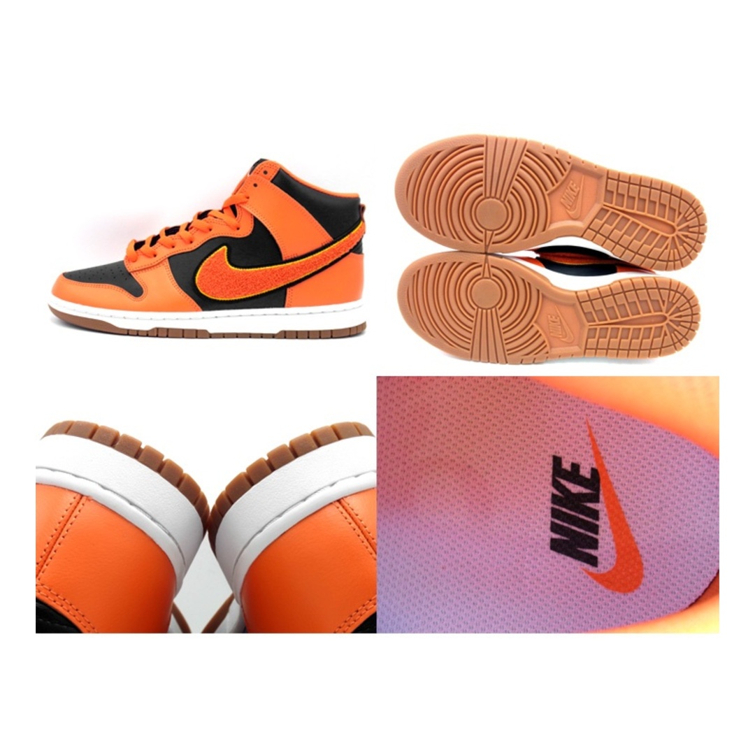 NIKE(ナイキ)のナイキ NIKE ■ 【 DUNK HIGH University Chenille Swoosh Black Orange DR8805 002 】 ダンク ハイ ブラック オレンジ スニーカー f22009 メンズの靴/シューズ(スニーカー)の商品写真