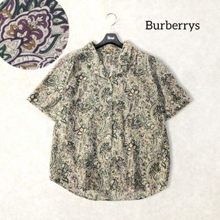 BURBERRY - バーバリーズ ✿ ペイズリー 総柄 半袖 シャツ ブラウス 11号 L レトロ