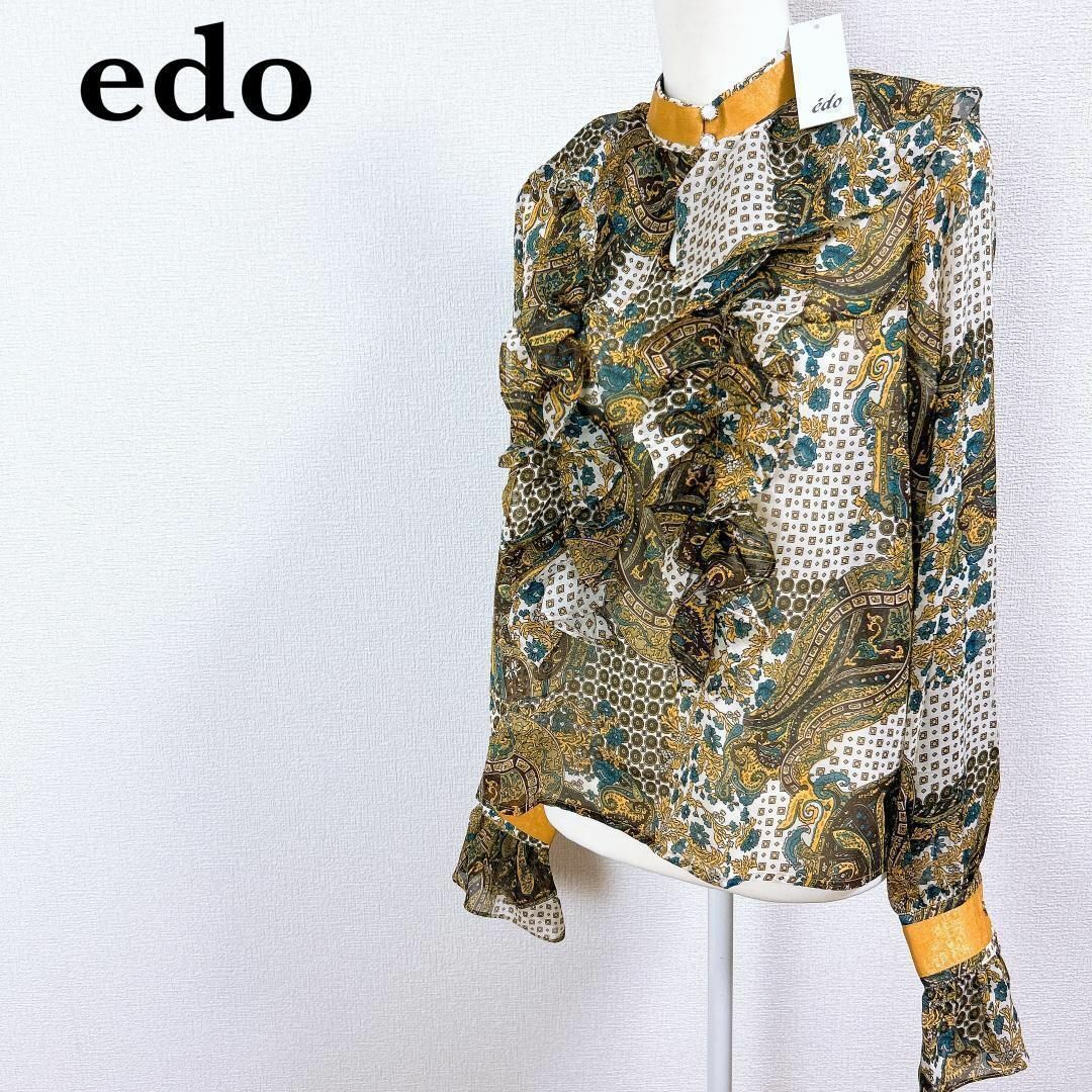 □【新品】edo チュニック シアーブラウス シャツ 総柄 花柄 レディースのトップス(その他)の商品写真