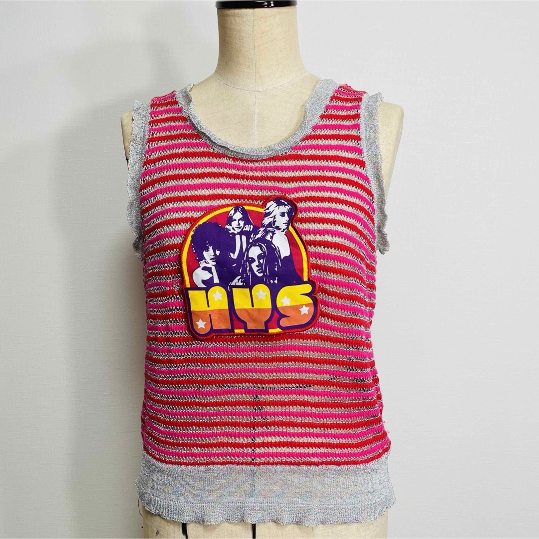 HYSTERIC GLAMOUR(ヒステリックグラマー)のHYSTERIC GLAMOUR タンクトップ キャミソール◎デカロゴ 90s レディースのトップス(ニット/セーター)の商品写真