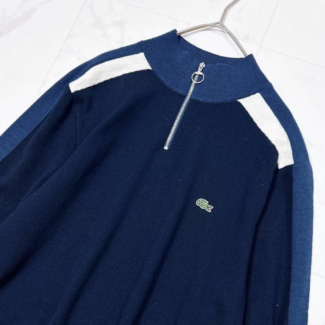 LACOSTE(ラコステ)の▼LACOSTE ウール100% ワンポイント ハーフジップ ニット セータ 4 レディースのトップス(その他)の商品写真