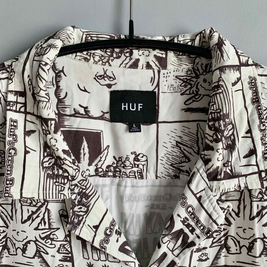 HUF(ハフ)のHUF コミック柄 オープンカラーシャツ L 半袖アロハシャツ アメコミ メンズのトップス(シャツ)の商品写真