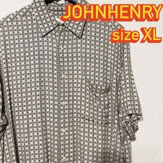 ラルフローレン(Ralph Lauren)のJOHNHENRY ジョンヘンリー 総柄シャツ XLサイズ ベージュ ブラウン(シャツ)