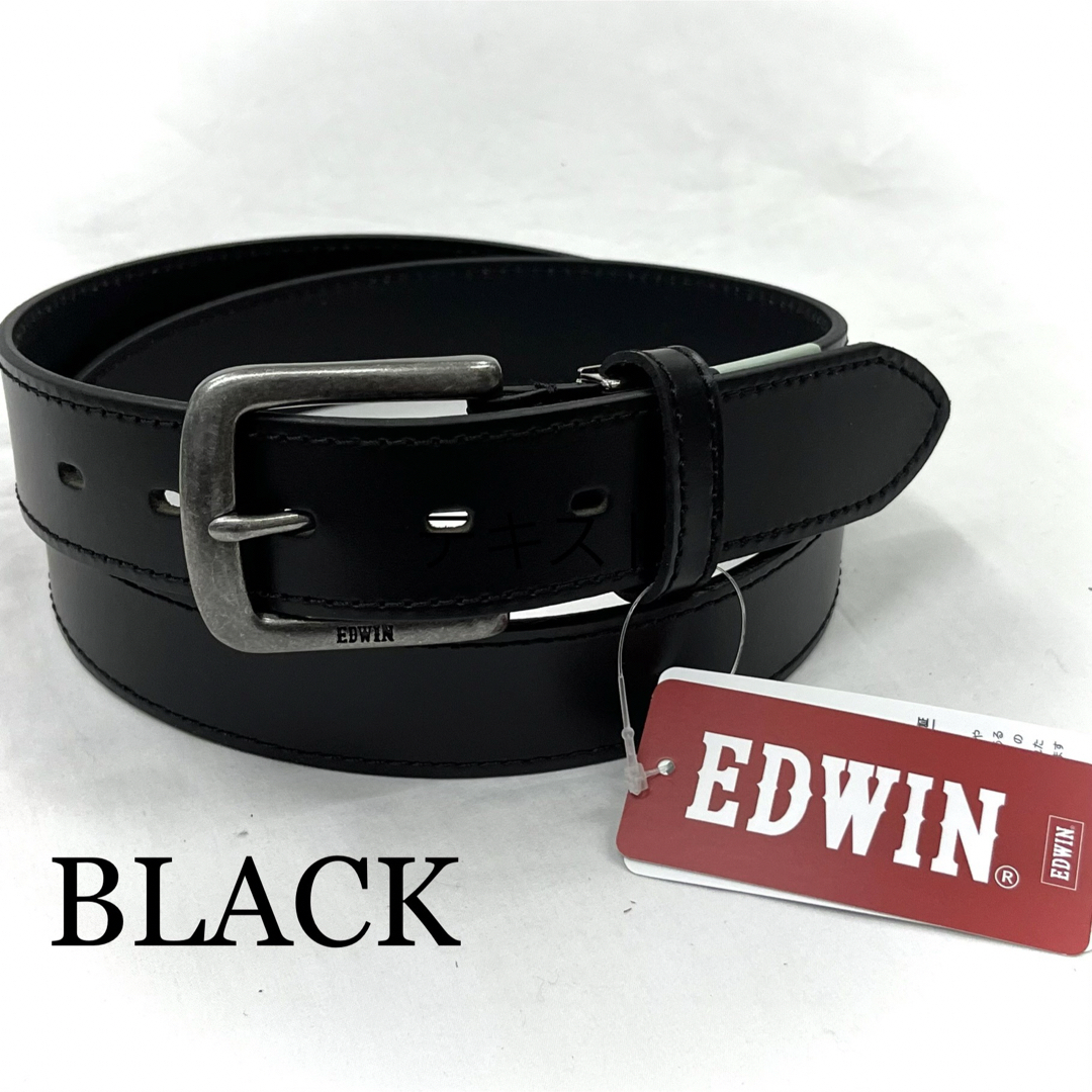 EDWIN(エドウィン)の新品 EDWIN 7 黒　幅広　エドウィン メンズ ベルト  革  カジュアル  メンズのファッション小物(ベルト)の商品写真