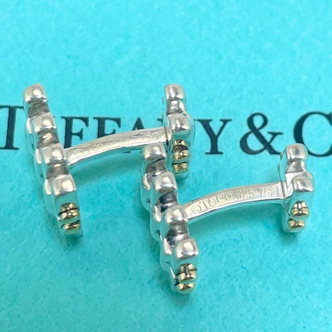 Tiffany & Co.(ティファニー)のティファニー ゲート カフス コンビ K18（750）×シルバー/24-729 メンズのファッション小物(カフリンクス)の商品写真