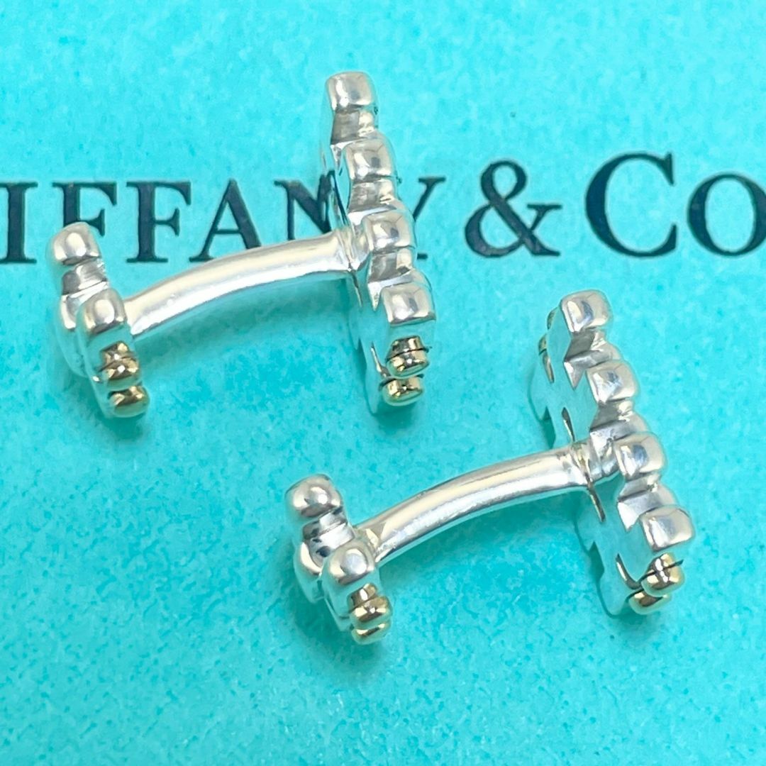 Tiffany & Co.(ティファニー)のティファニー ゲート カフス コンビ K18（750）×シルバー/24-729 メンズのファッション小物(カフリンクス)の商品写真