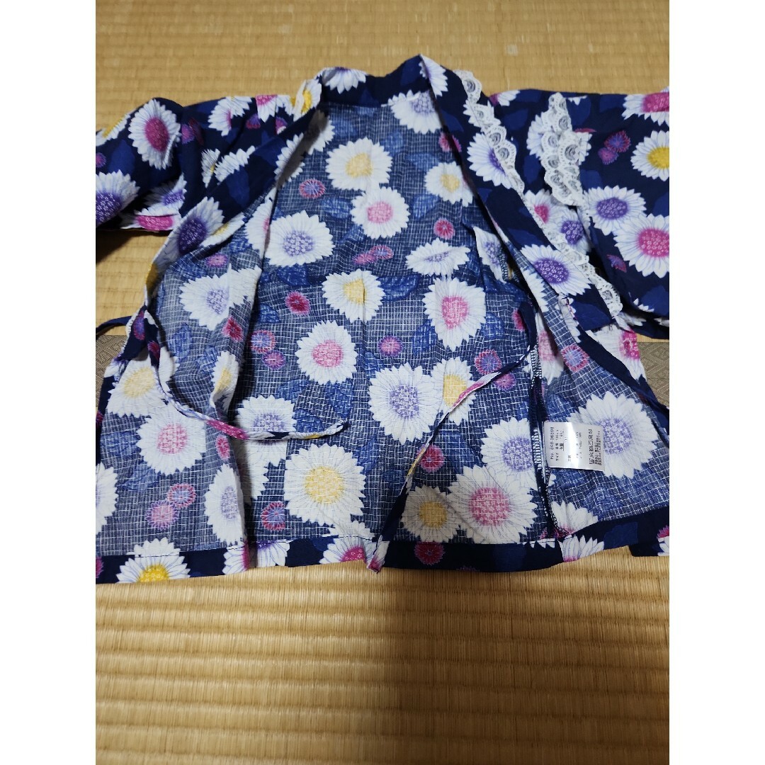 浴衣　３点セット　100cm キッズ/ベビー/マタニティのキッズ服女の子用(90cm~)(甚平/浴衣)の商品写真