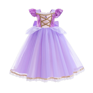 CRPU紫プリンセスドレスリボンつきドレス130サイズ(ドレス/フォーマル)