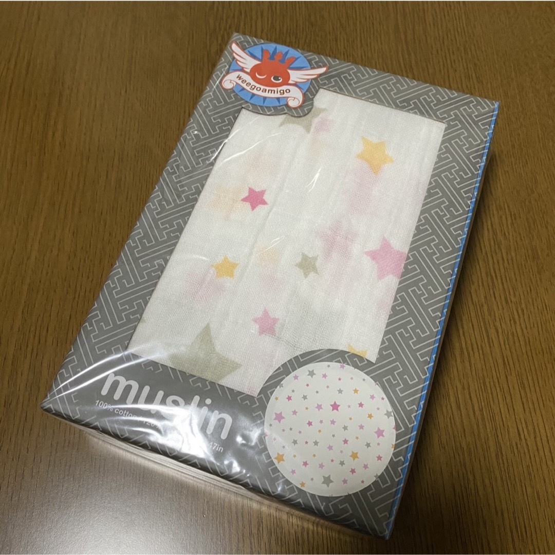 muslin ガーゼケット モスリン 出産祝い 出産準備 女の子 赤ちゃん キッズ/ベビー/マタニティの寝具/家具(タオルケット)の商品写真