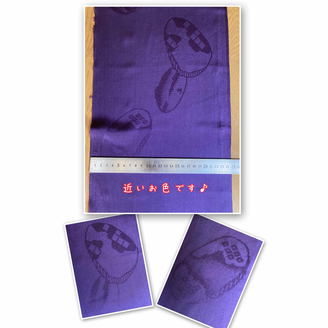 no.3099ｱﾝﾃｨｰｸ紫色🟣素敵細長い生地約24㎝×約1m50㎝  1枚 ハンドメイドの素材/材料(生地/糸)の商品写真