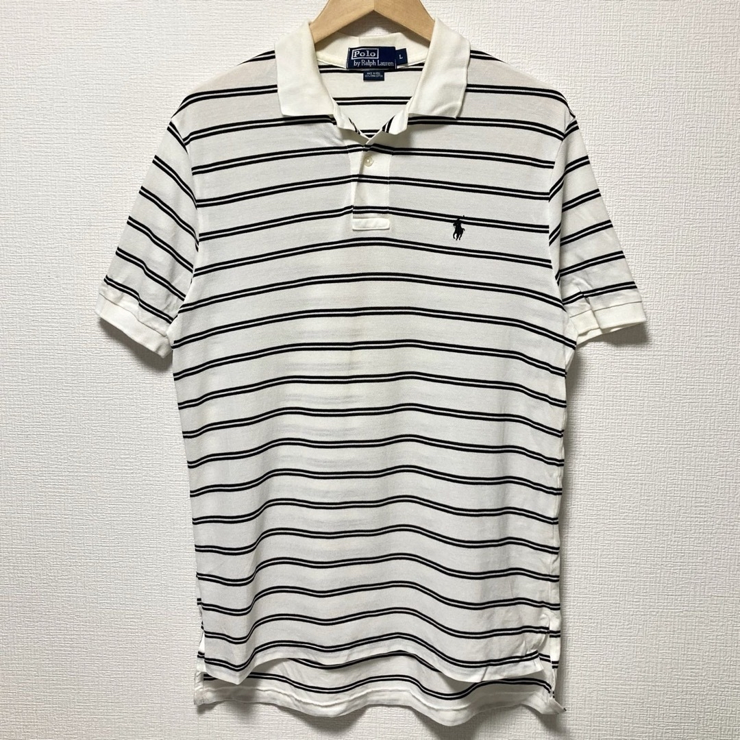 POLO RALPH LAUREN(ポロラルフローレン)の90s ポロラルフローレン ポロシャツ ボーダー POLO ヴィンテージ 美品 メンズのトップス(ポロシャツ)の商品写真