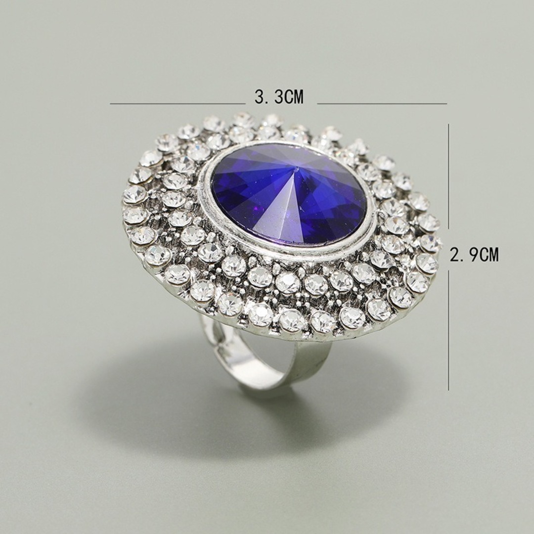 プレゼント　レディース　大ぶり　リング　指輪　シルバー　パーティー　結婚式　宝石 レディースのアクセサリー(リング(指輪))の商品写真