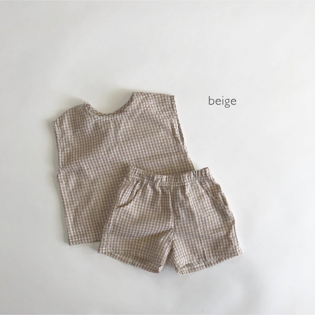 Bisque びすく　ギンガムセットアップ  キッズ/ベビー/マタニティのキッズ服男の子用(90cm~)(Tシャツ/カットソー)の商品写真