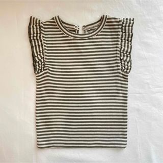 ソーアプルーム(SOOR PLOOM)のSoor Ploom Frill Tee, Dill Stripe 2y(Tシャツ/カットソー)