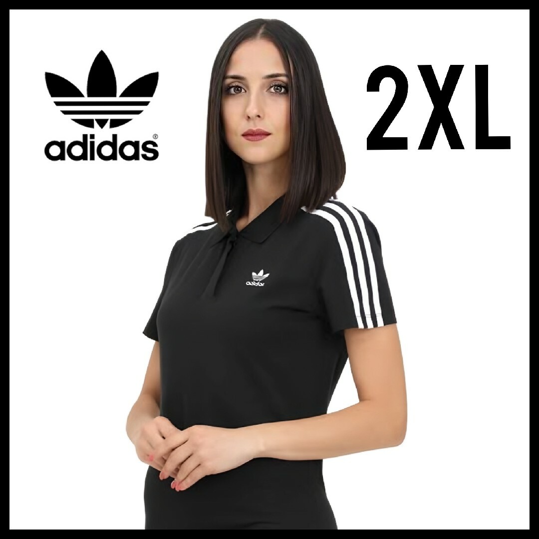 adidas(アディダス)のadidas★ポロワンピース★Tシャツワンピース★黒★2XL★レディース レディースのワンピース(ミニワンピース)の商品写真