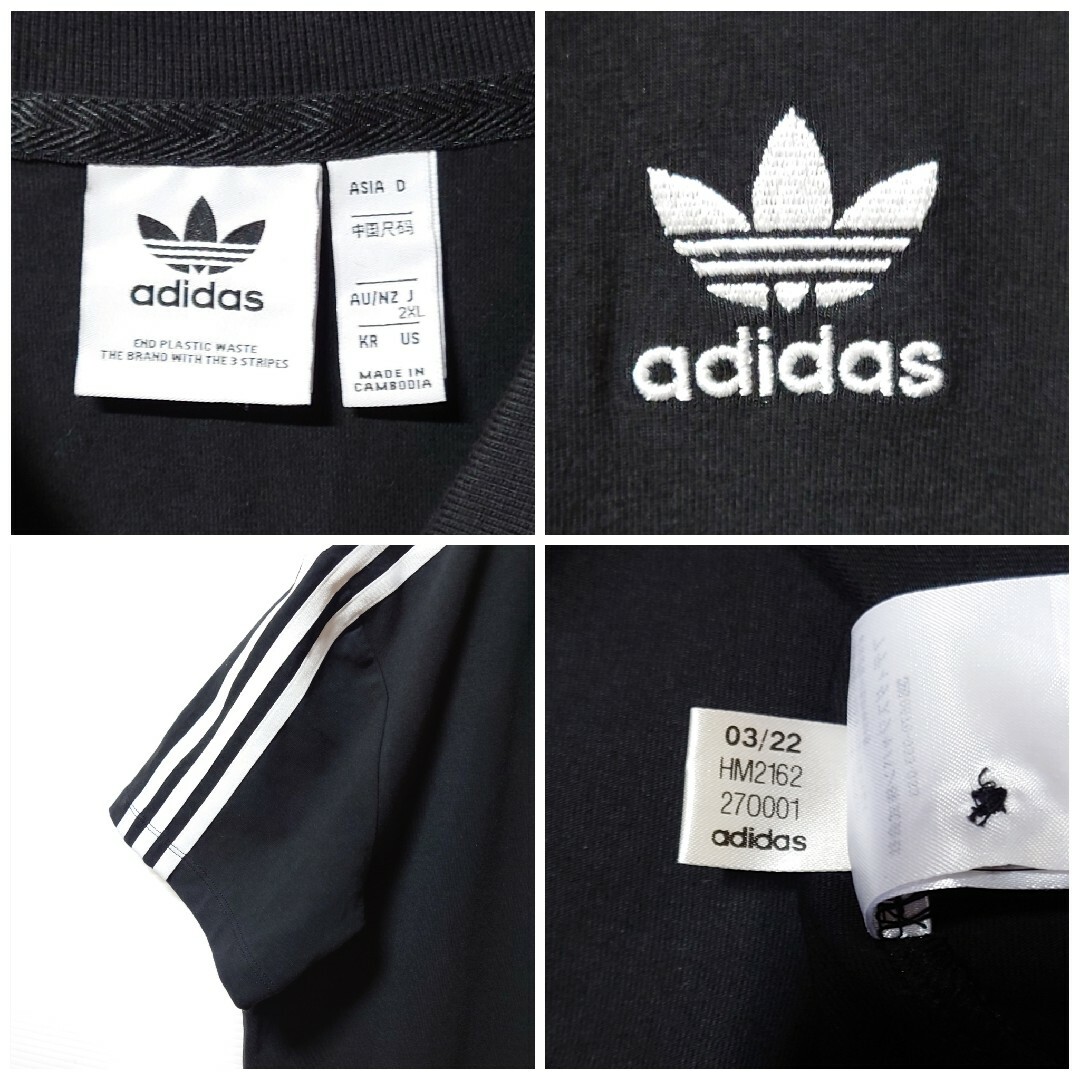 adidas(アディダス)のadidas★ポロワンピース★Tシャツワンピース★黒★2XL★レディース レディースのワンピース(ミニワンピース)の商品写真