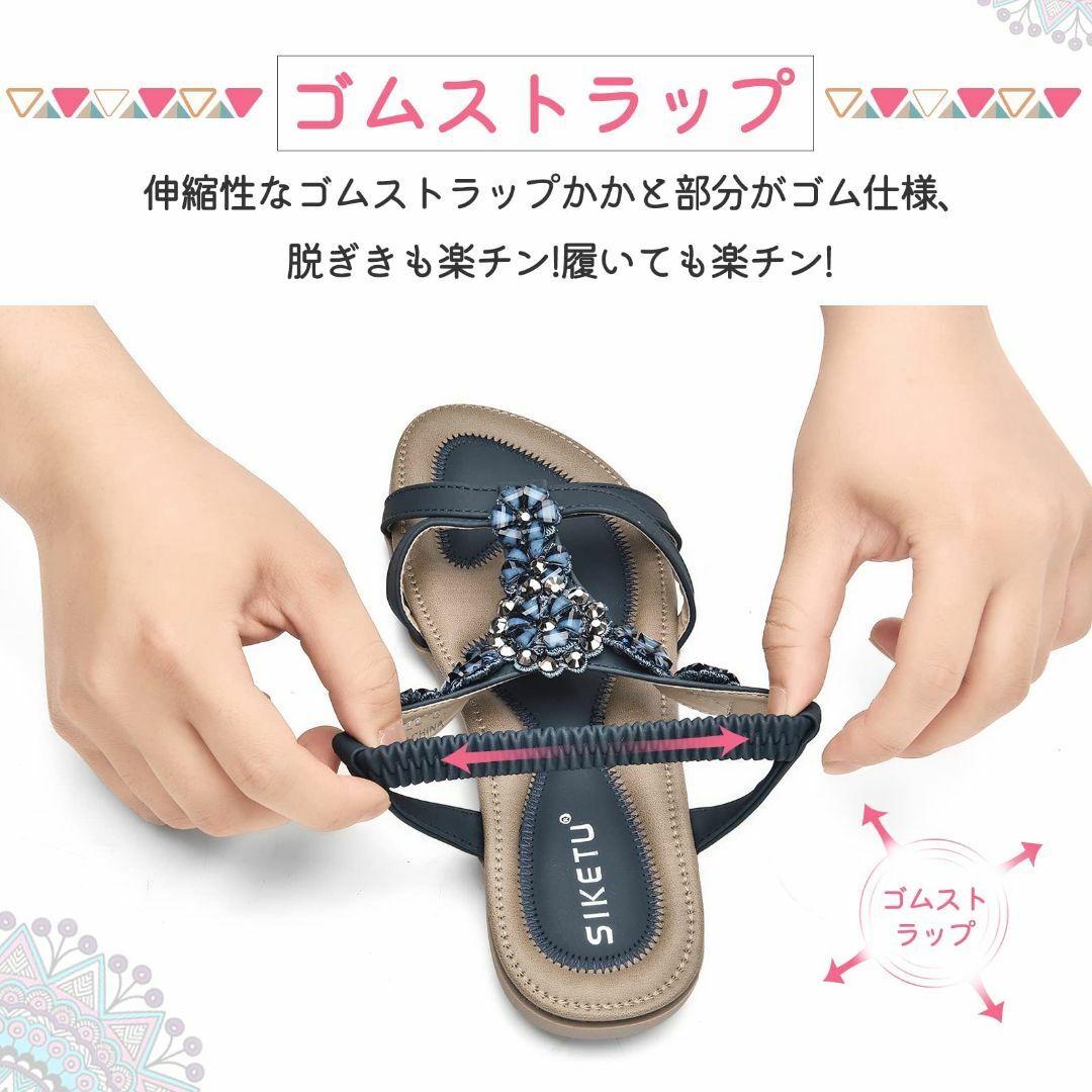[Hanani] サンダル レディース ボヘミア ビーチ サンダル ストラップ  レディースの靴/シューズ(その他)の商品写真