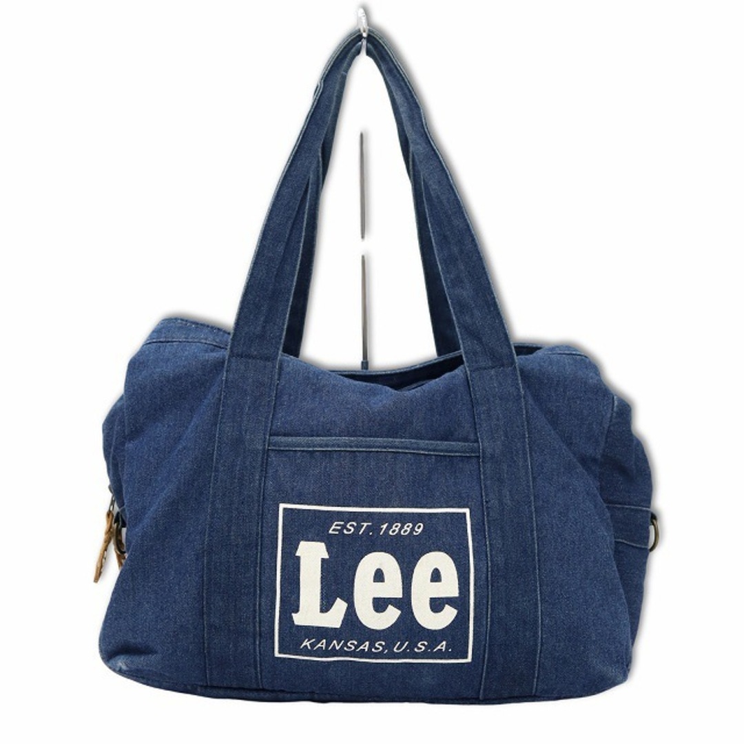 Lee(リー)のリー ロゴプリント デニム ハンドバッグ インディゴ レディースのバッグ(ハンドバッグ)の商品写真