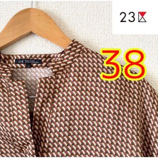 ニジュウサンク(23区)の【23区】サイズ38   手洗い可能　半袖スキッパーシャツ(シャツ/ブラウス(半袖/袖なし))