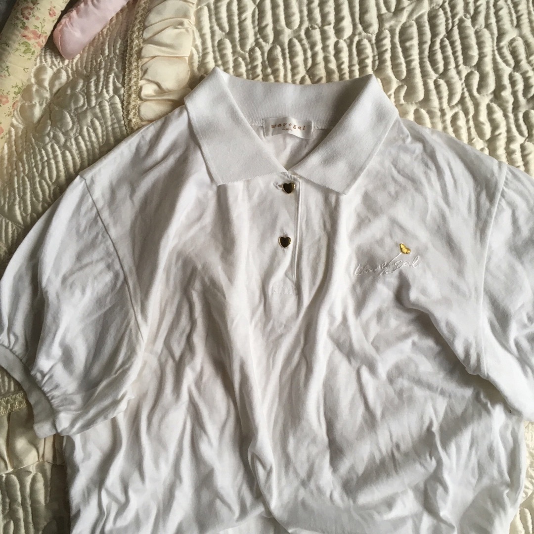 Lochie(ロキエ)のSALE★2024ss 038 vintage White polo shirt レディースのトップス(シャツ/ブラウス(半袖/袖なし))の商品写真