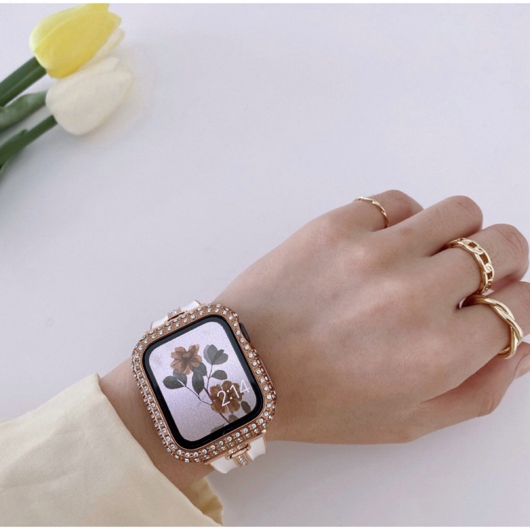Apple Watch ケース キラキラ カバー 40mm(シルバー） レディースのファッション小物(その他)の商品写真