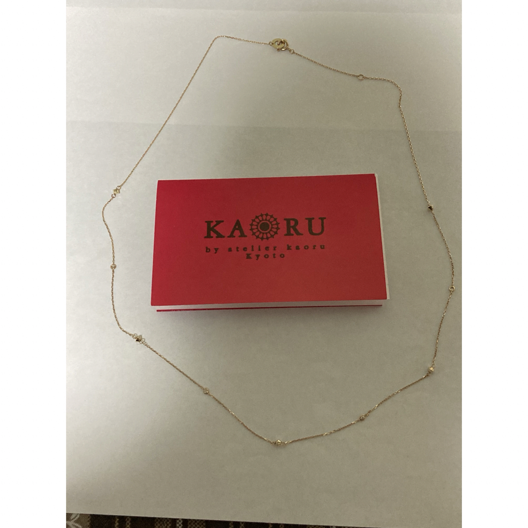 KAORU(カオル)のチョコ　様　専用！　kaoru  ダイヤ　ゴールドボール　ステーションネックレス レディースのアクセサリー(ネックレス)の商品写真