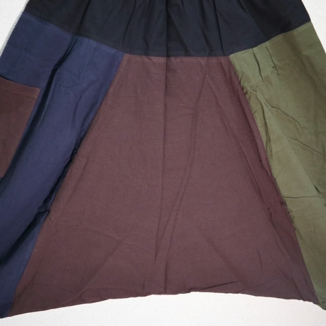 【新品】サルエルパンツ　切替えパターンカラー　紺×茶×緑×黒系 メンズのパンツ(サルエルパンツ)の商品写真