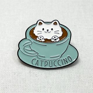 【ピンバッジ】猫 ねこ CATPUCCINO にゃんこ(バッジ/ピンバッジ)