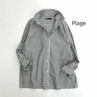 Plage - プラージュ＊minimal stripe シャツ　2022ss 羽織り　グレー