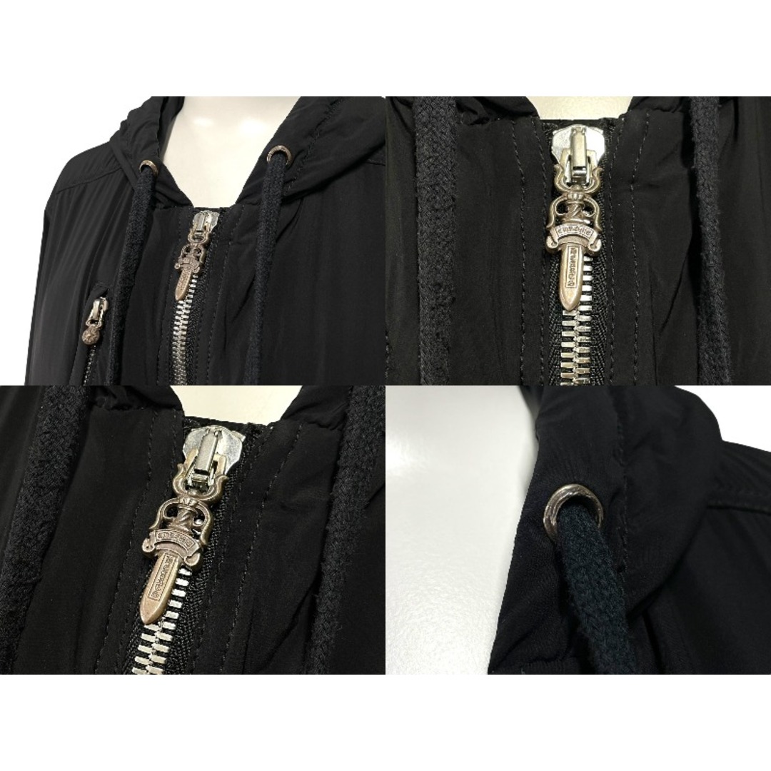 Chrome Hearts(クロムハーツ)のCHROME HEARTS クロムハーツ フーデッドナイロンコート ダガージップ クロスボールボタン ブラック サイズM 美品 中古 63554 レディースのジャケット/アウター(その他)の商品写真