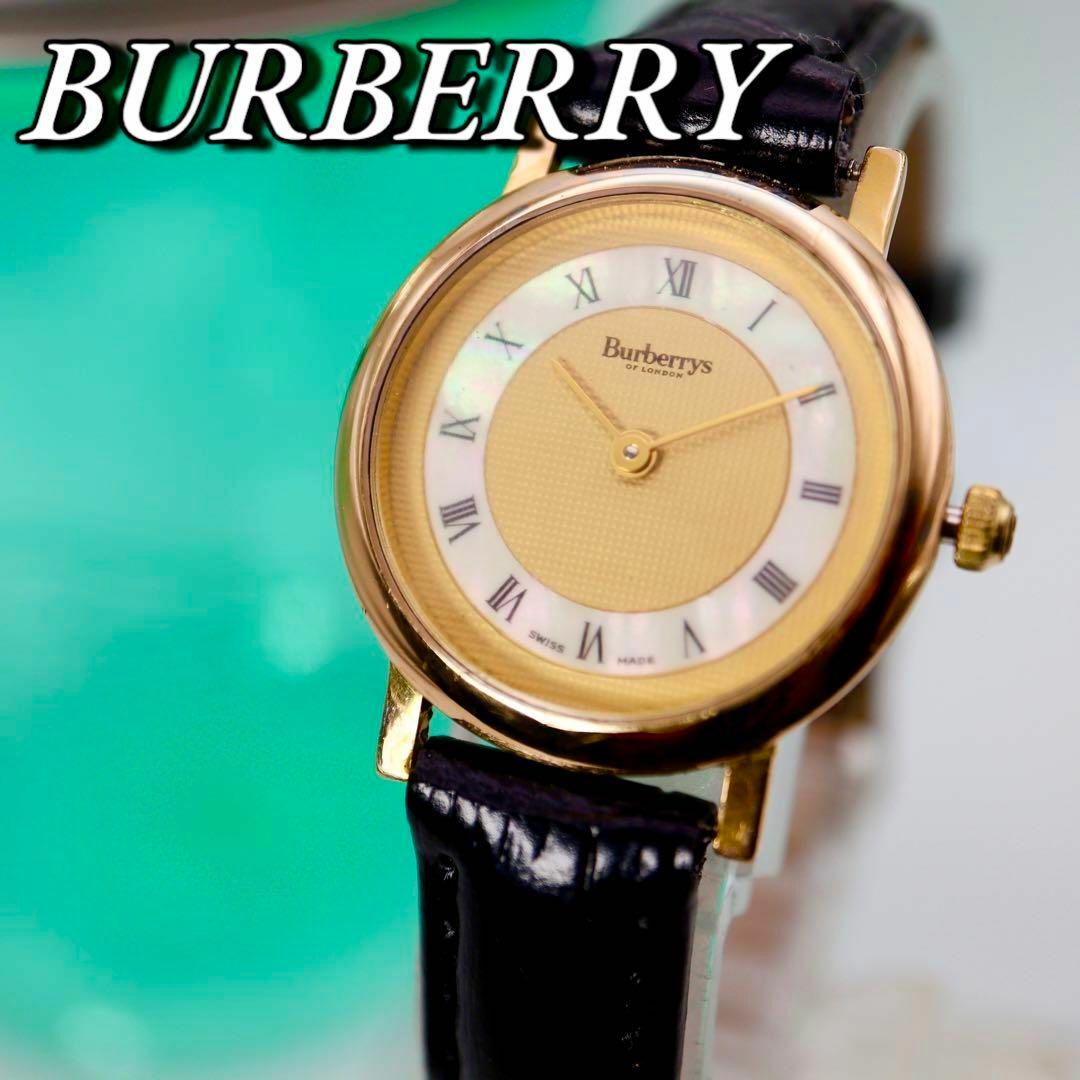BURBERRY(バーバリー)の良品 BURBERRY シェル ラウンド ゴールド レディース腕時計 772 レディースのファッション小物(腕時計)の商品写真